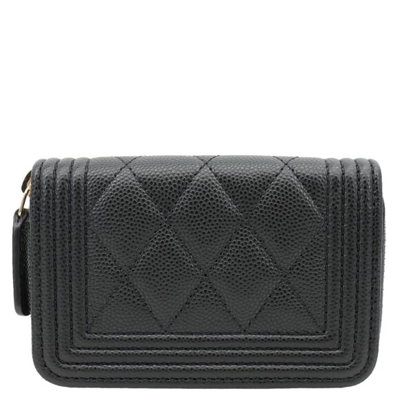Chanel Boy Small Caviar Leather Zip Around Wallet Black - Picture 4 of 13